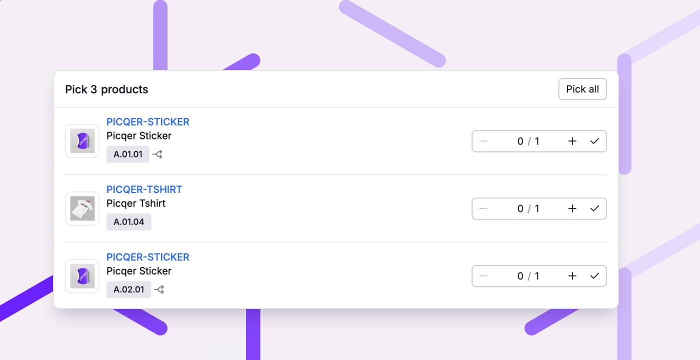 Picking per location